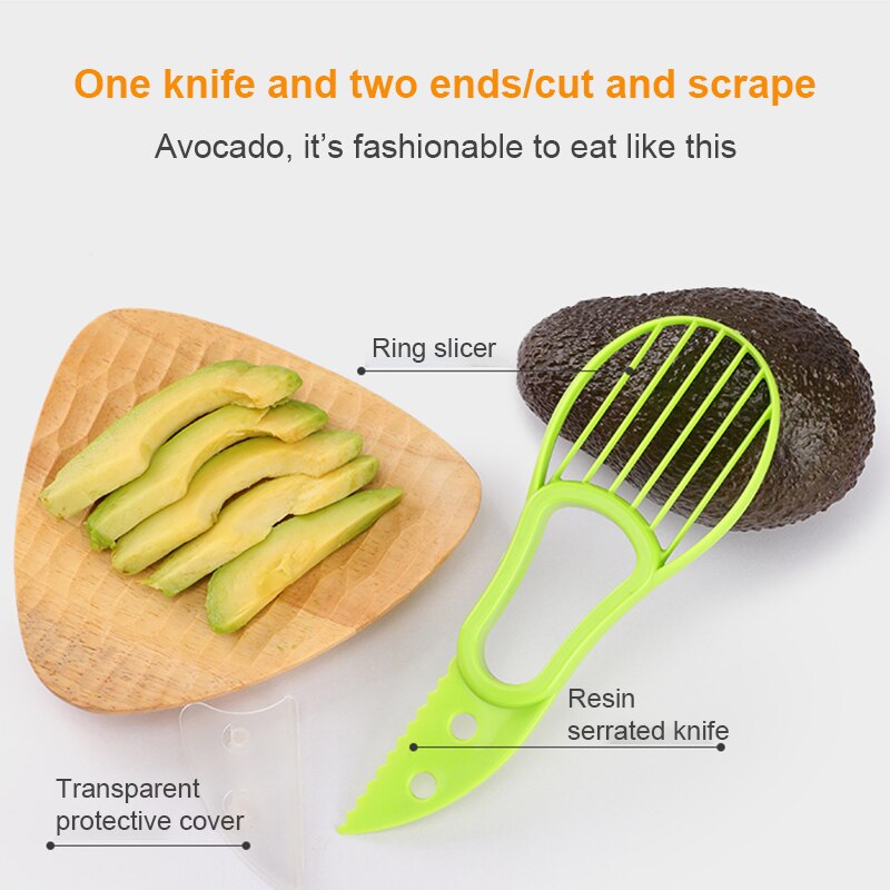 3 In 1 Avocado Slicer with fork Shea Corer Butter Fruit Peeler Cutter Pulp Separator Fruit slicer Kitchen Gadgets