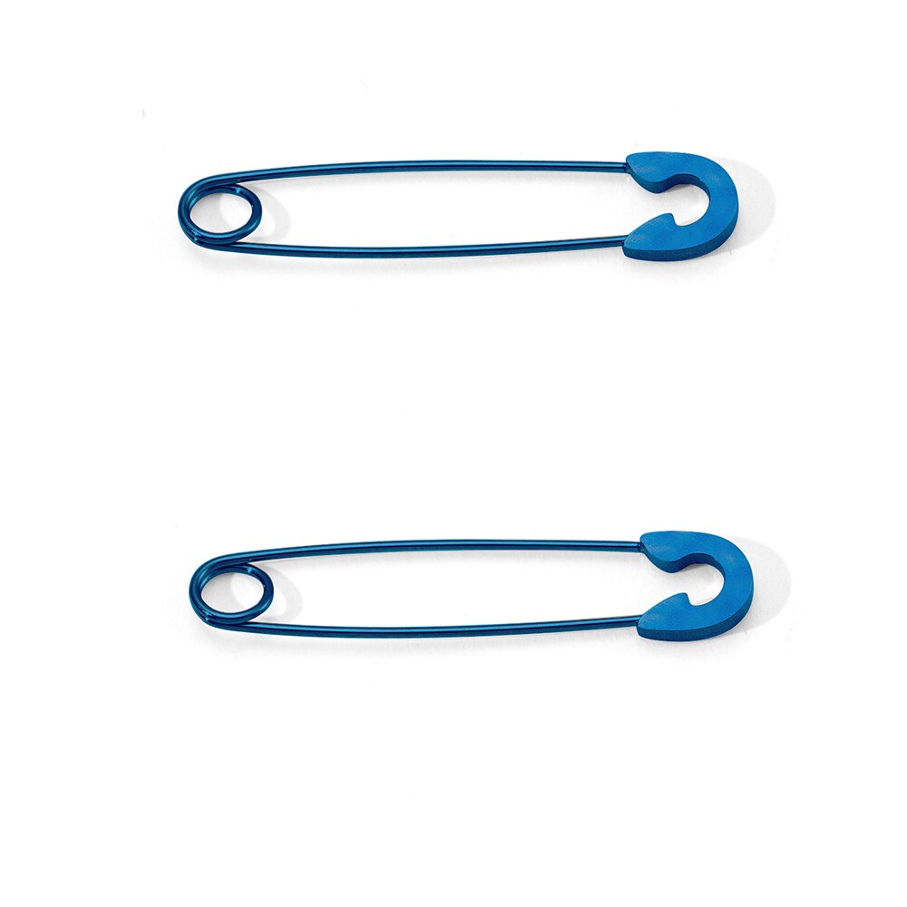 Stainless Steel Punk Pin Earrings Unique Paperclip Safety Steel Stud Earrings Women Man Rock Piercing Ma: TF404(2pcs)