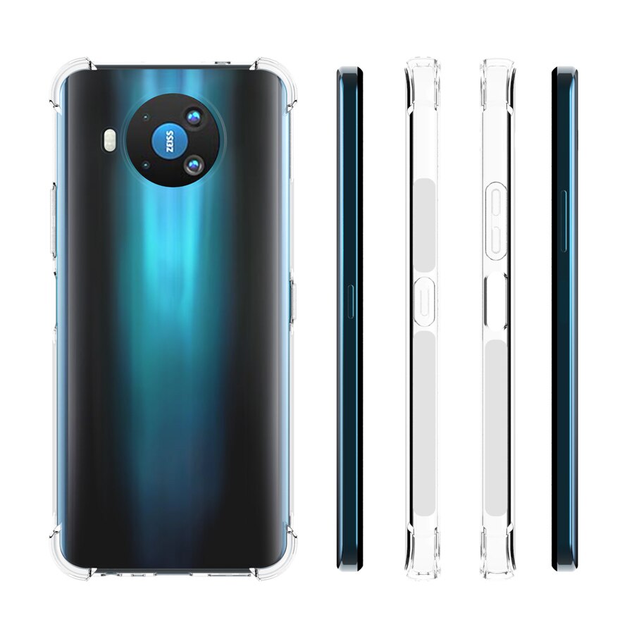 Carcasas transparentes para móvil para OnePlus Nord Case + Gel suave de cristal templado OnePlus Z/OnePlus 8 NORD 5G, funda de silicona transparente protectora