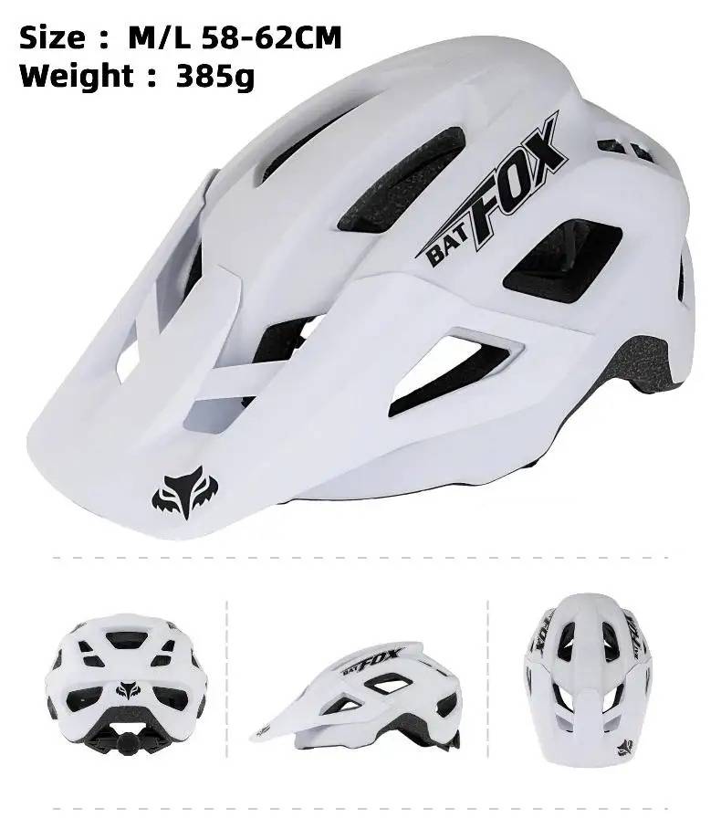 BATFOX Mountain Bike MTB Helmet Cycling Downhill Bicycle Road Ultralight Breathable Men Women Integrally-molded Casco Ciclismo: black
