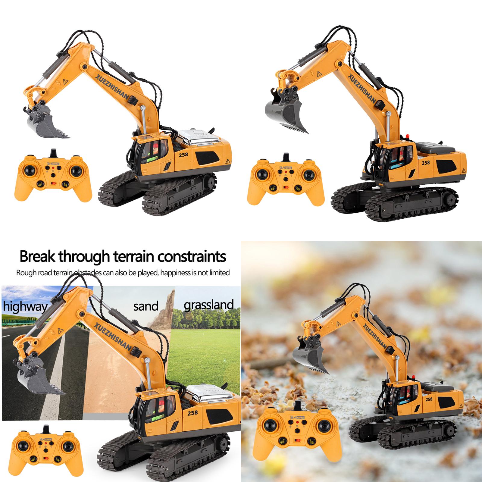Radio controlled excavator , 11- channel electric vehicle toy for children's birthday