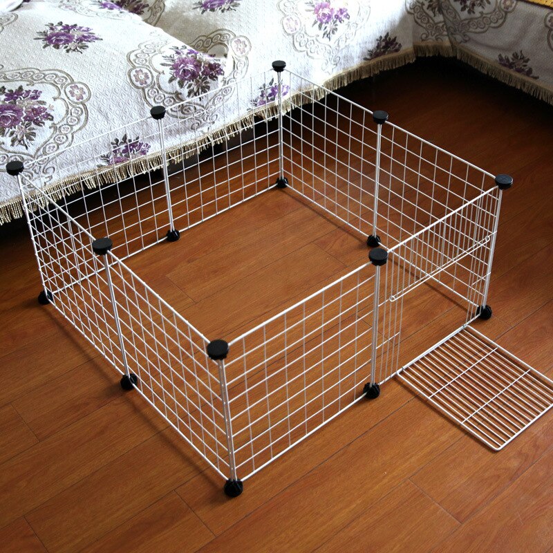 Clôture en fer pour animaux domestiques, chenil pliable pour chiot, exercice à la maison, porte de sécurité, fournitures pour chiens, caisse pour chat, lapin, Cage cochon d&#39;inde