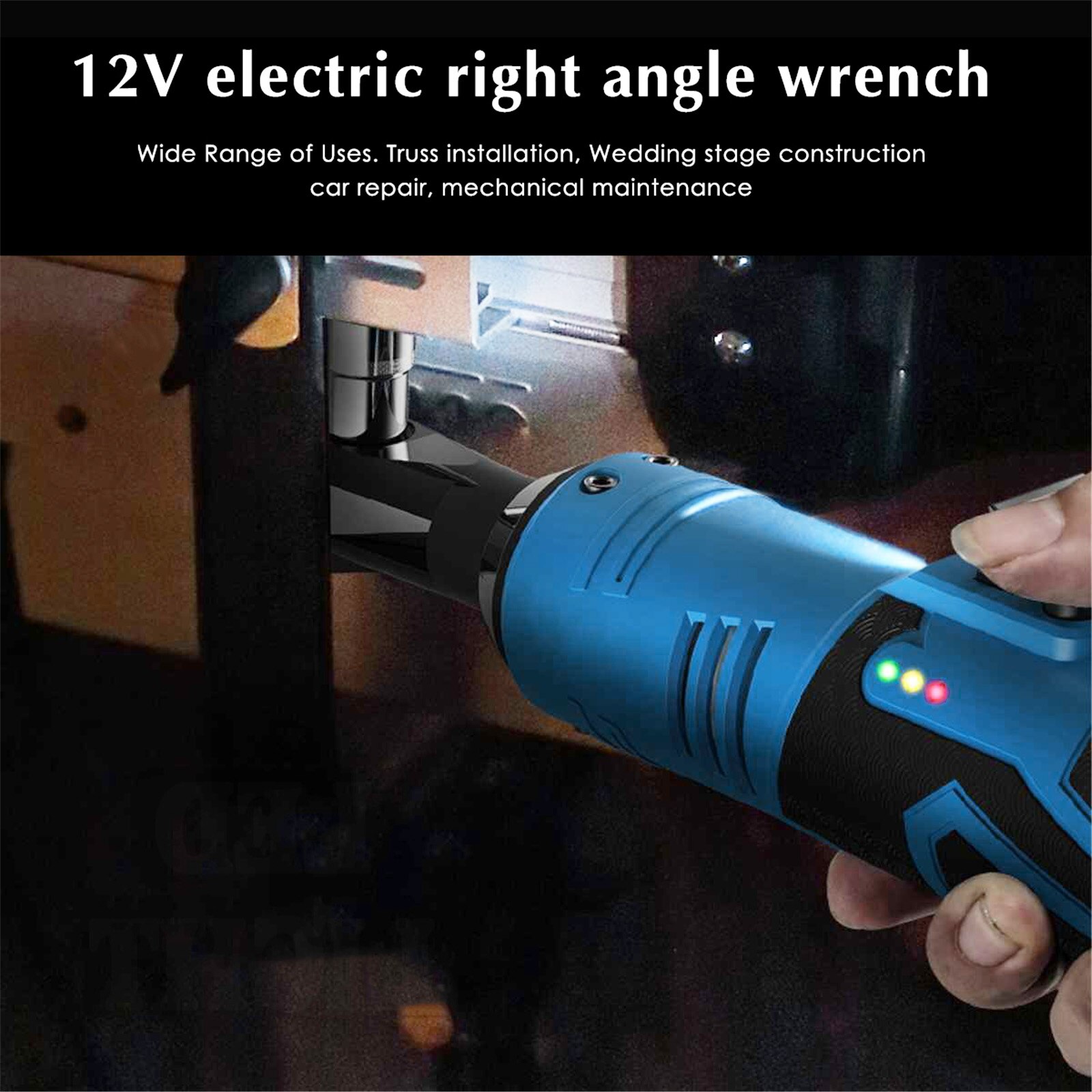 12V Electric Right Angle Wrench 3/8"Cordless Ratchet Wrench With Battery Set Rechargeable Car Repair Power Tool