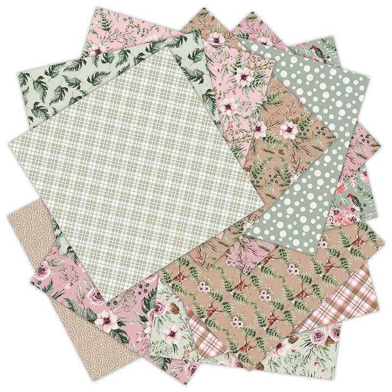 12 Sheets laste of winter Scrapbooking Pads Paper Origami Art Background Paper Card Making DIY Scrapbook Paper Craft C1021