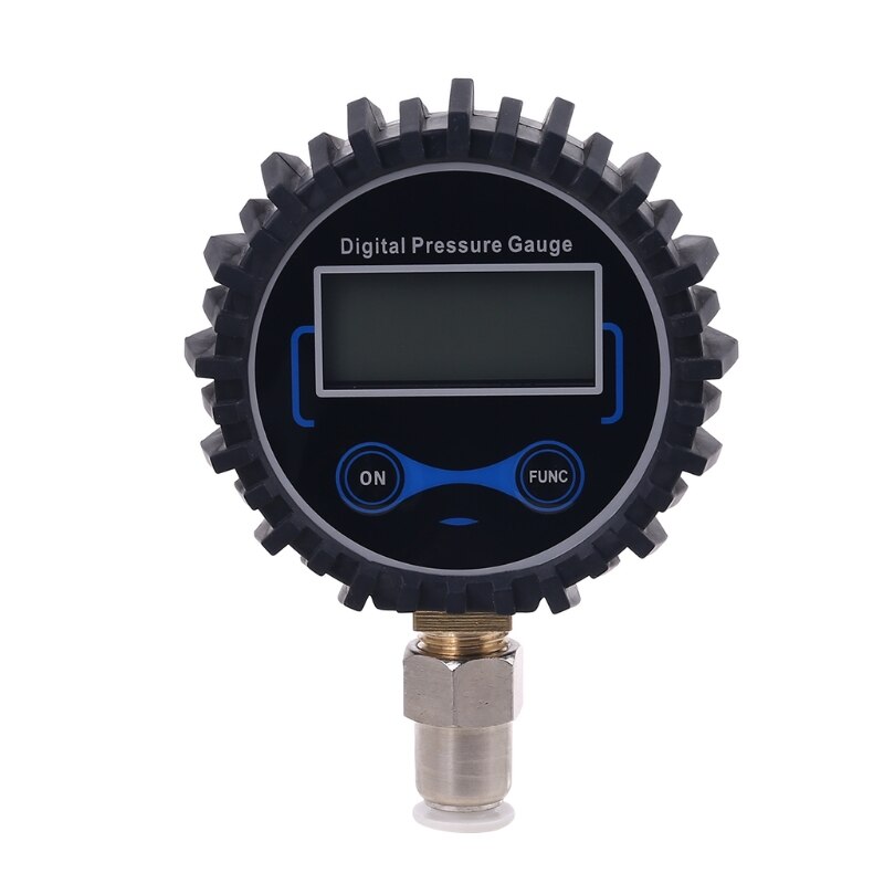 Digital Manometer mit Gerade Stecker passend zu 8mm Außen Durchmesser Schlauch 200PSI /Bar/KPA/kg/cm2