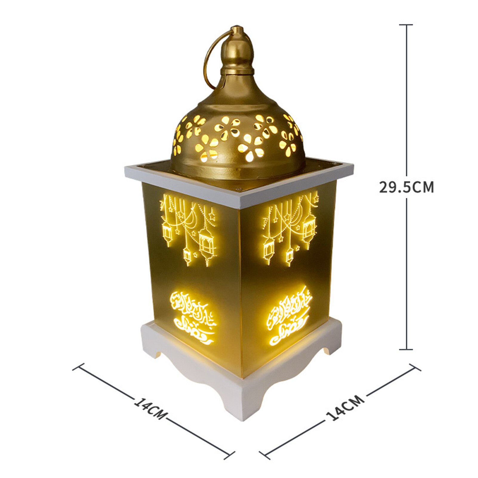 Hout Led Ramadan Lantaarn Moslim Ramadan Eid Al-Fitr Lantaarn Spot Decoratie Festival Handwerk Ornamenten Christian Ark Ornament