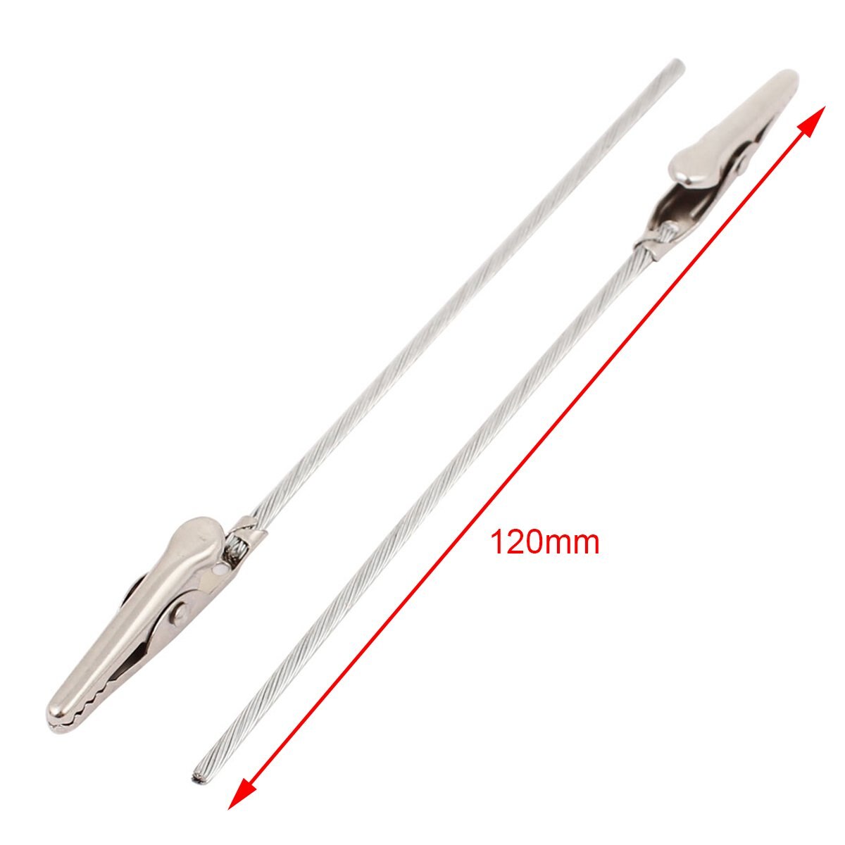 10 x krokodillenklemmen van metaal met draadsteel, alligatorklemmen voor memokaarthouders