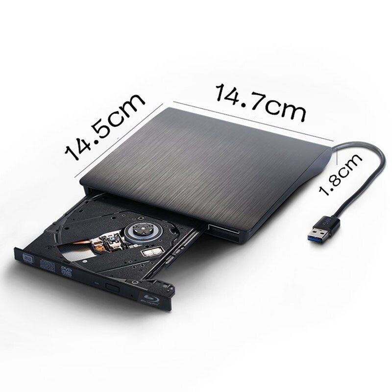 Ekstern bluray dvd-stasjon usb 3.0 slank bluray blu ray 3d dvd cd-stasjon for laptop mac desktop windows mac os linux