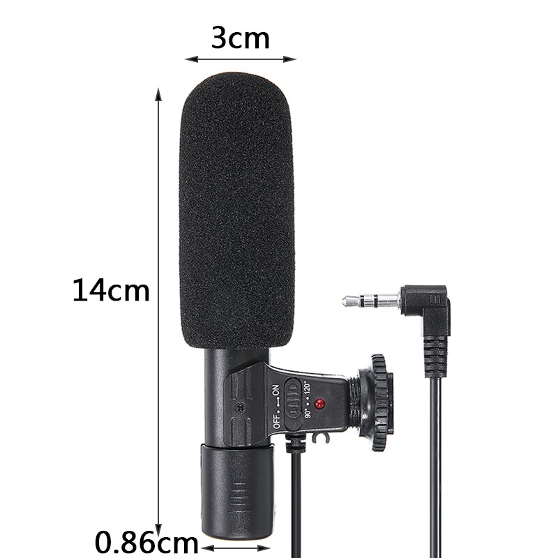 3.5Mm Externe Stereo Microfoon Enkele Directionele Microfoon Met Batterijen Voor Canon Nikon Dslr Camera Dv Camcorder