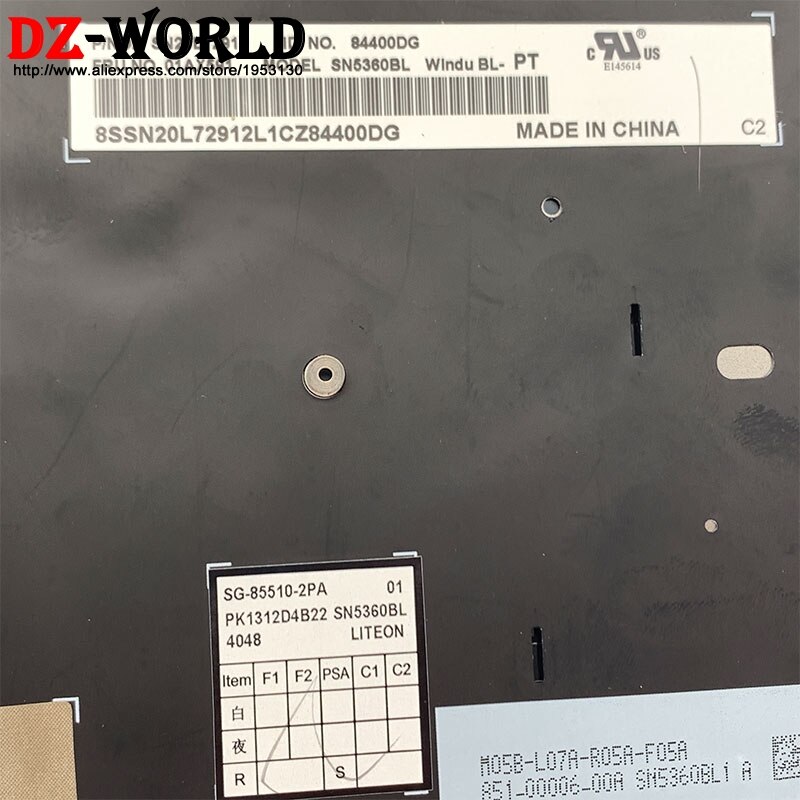 Original PT Portuguese Backlit Keyboard for Lenovo Thinkpad T470 T480 A475 A485 Laptop Teclado 01AX591 01AX550 01AX509