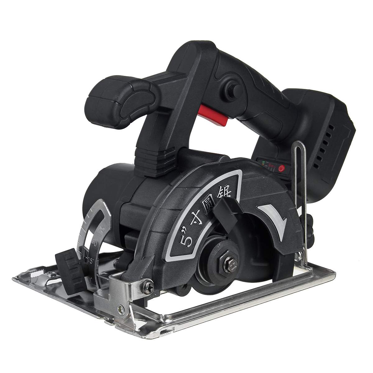 10800RPM Electric Circular Saw 0° to 45° Adjustable Power Tools Multifunction Cutting Machine For Makita 18V Battery 125mm: Black