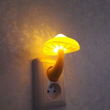 Luces con enchufe Led para pared, lámpara de noche para dormitorio, luces con forma de seta amarilla cálida, decoración de la UE, Estados Unidos enchufe la luz, Sensor controlado