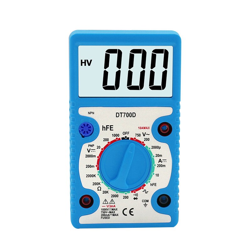 1Pcs DT700 Digital Multimeter Tester Voltmeter Measuring Current Resistance Temperature Meter AC DC Ammeter Test Lead Probe: DT700 multimeter