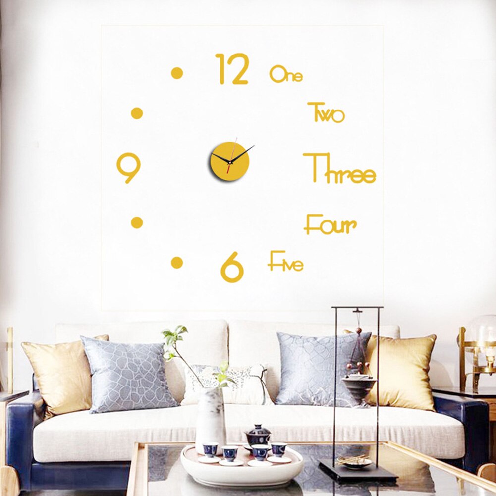 Diy 3d moderne wandklok, innovatieve decoratieve diy spiegel, acryl muursticker, diy 3d moderne klok voor woonkamer, slaapkamer