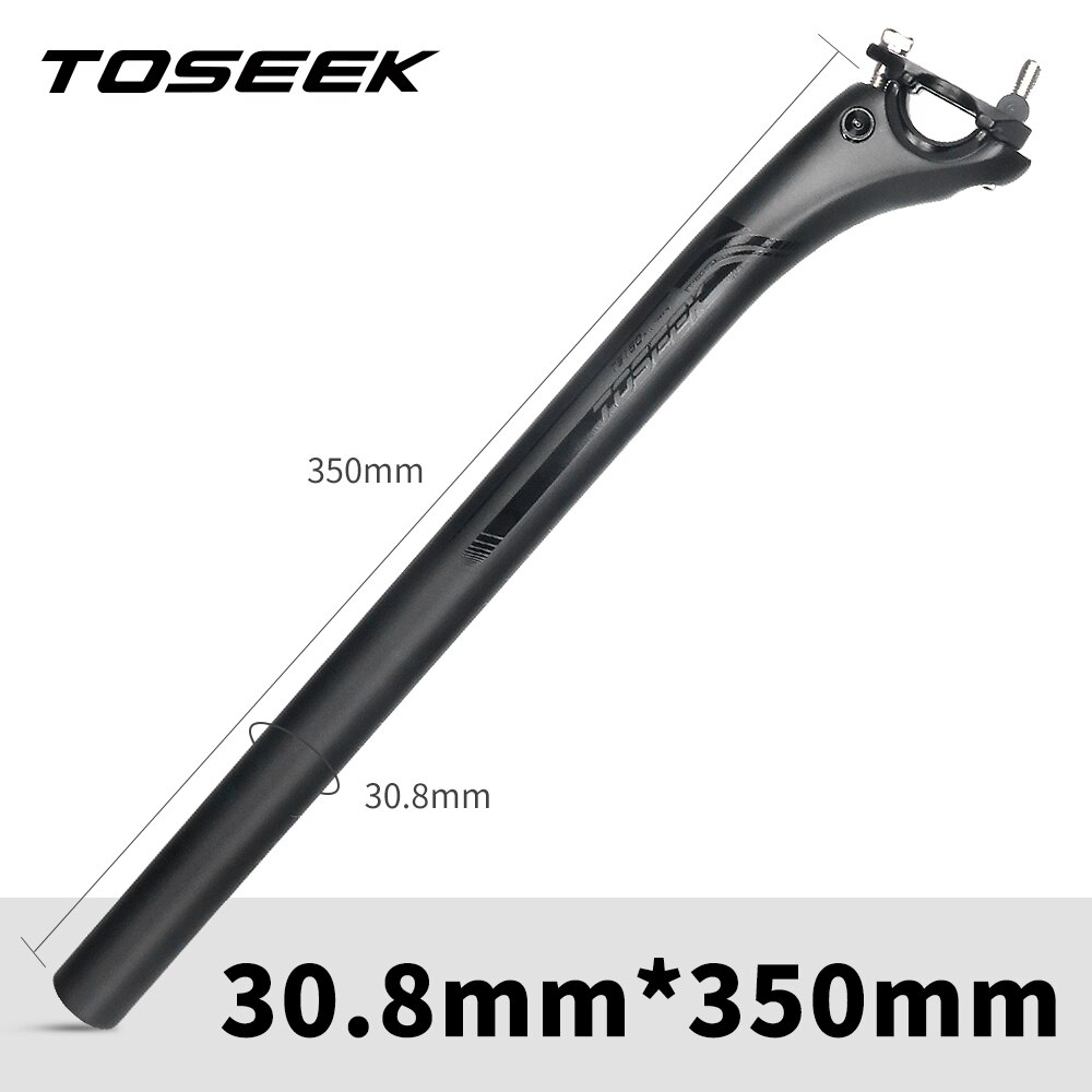 TOSEEK Full Carbon Fiber Seatpost Road Mountain Bike Black Matte seat post 27.2/30.8/31.6MM Seat Tube Bicycle Parts for Cycling: Matt 308-350mm
