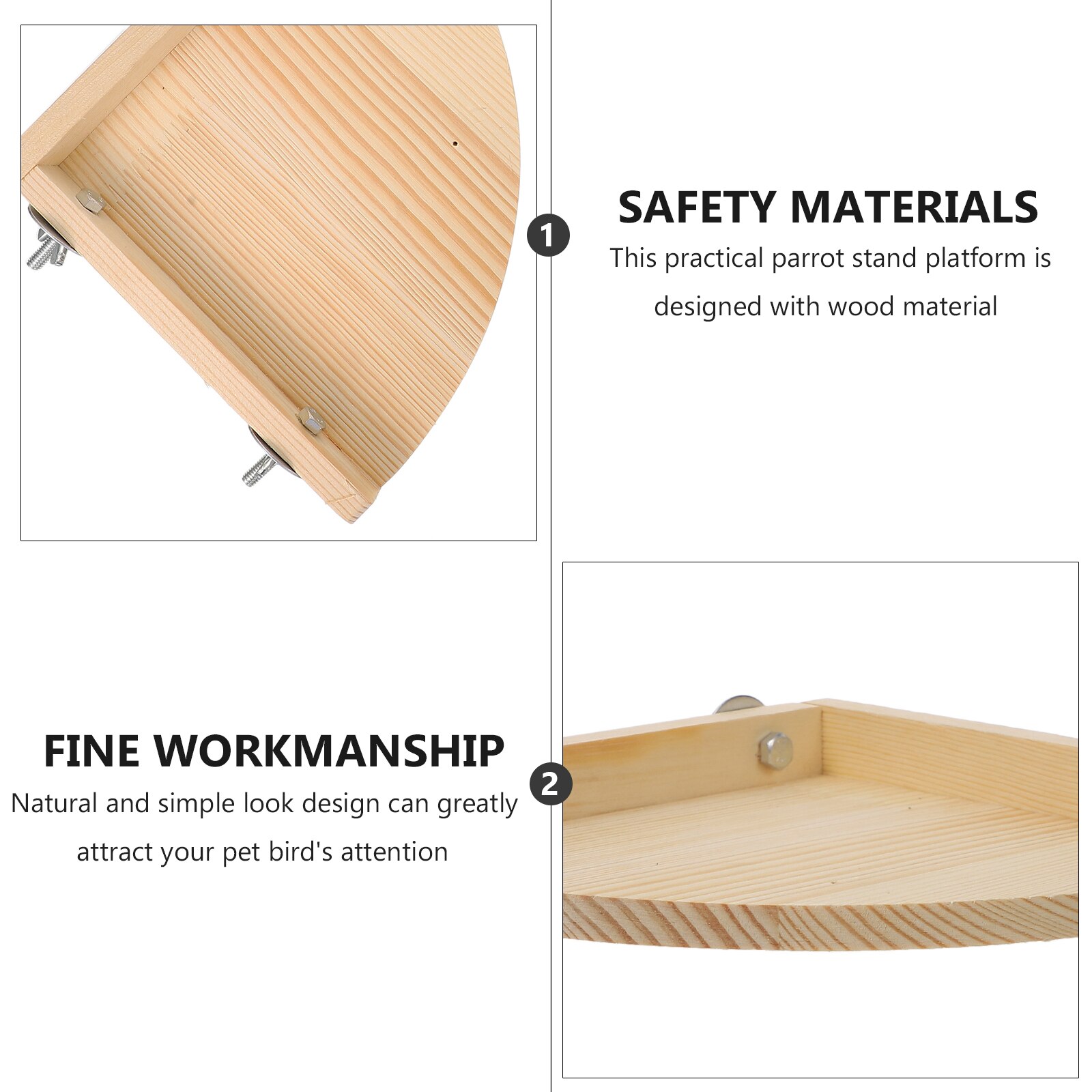 3pcs Parrot Stand Base Bird Cage Wood Board Platform Pet Bird Supplies