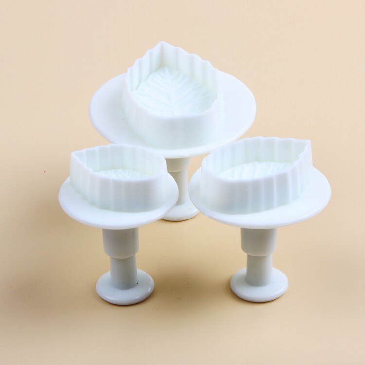 LIMITOOLS 3 Stks Cake Rose Leaf Plunger Fondant Decorating Sugar Craft Mold Cutter Tools