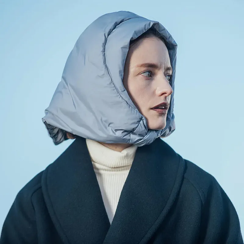 Bufanda con capucha para la cabeza superior a la , bufandas de invierno con capucha, pañuelo acolchado para la cabeza para mujer, chales informales sólidos para mantener el calor, Hijab a prueba de viento