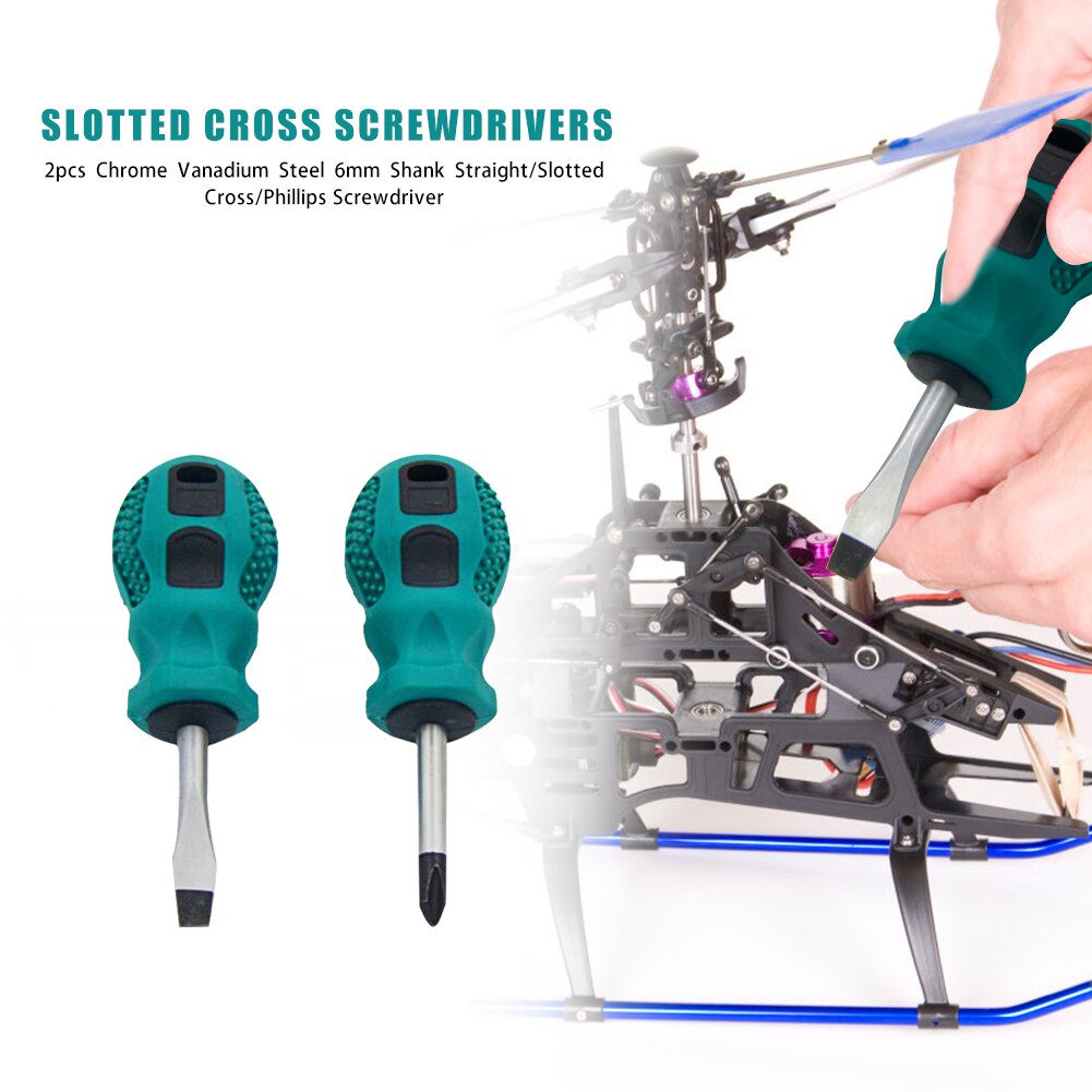 2Pcs Ingelaste Kruis Telescopische 6Mm Schroevendraaier Kleine Radijs Schroevendraaier Mini Ultra Korte Schroevendraaier Micro Schroevendraaier Repairtool