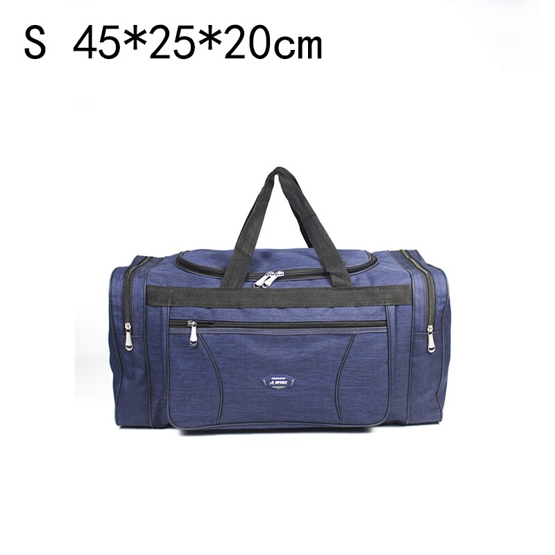 Large Capacity Men&#39;s Travel Bag Trip Women Waterproof Big Duffle Bag Weekend Storage Shoulder Hand Luggage Bags 4 Sizes: S 45x25x22cm Blue