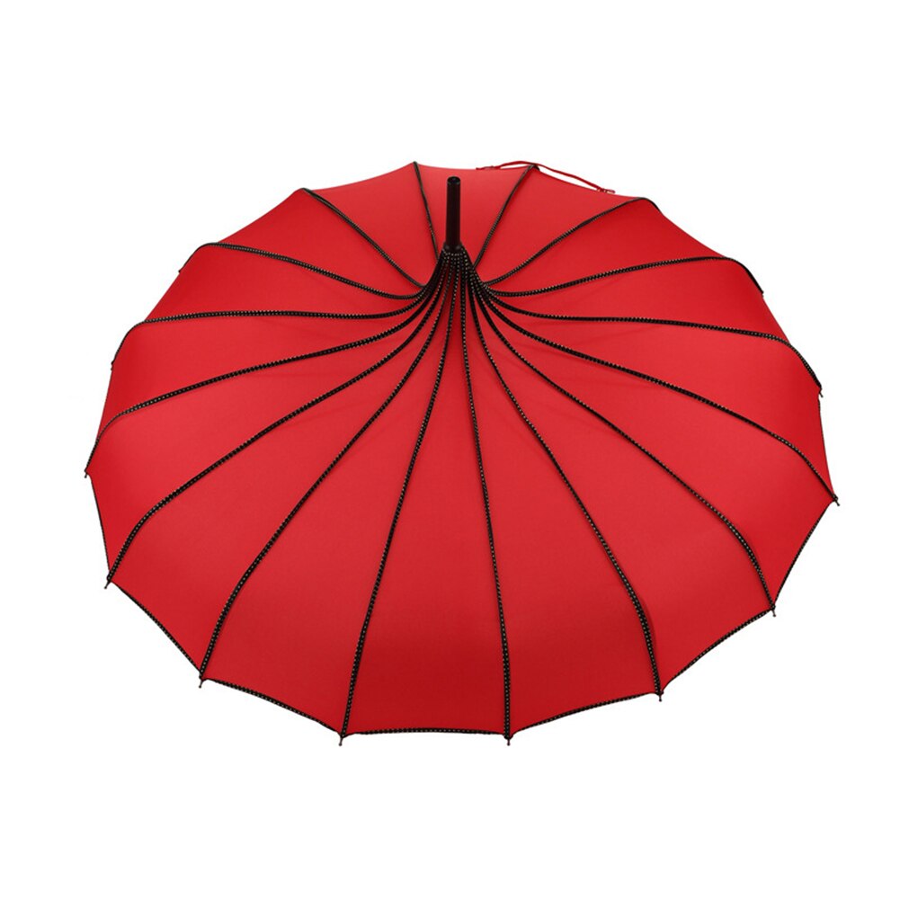 Vintage Pagoda Umbrella Bridal Wedding Party Sun Rain UV Protective Umbrella NW: Red