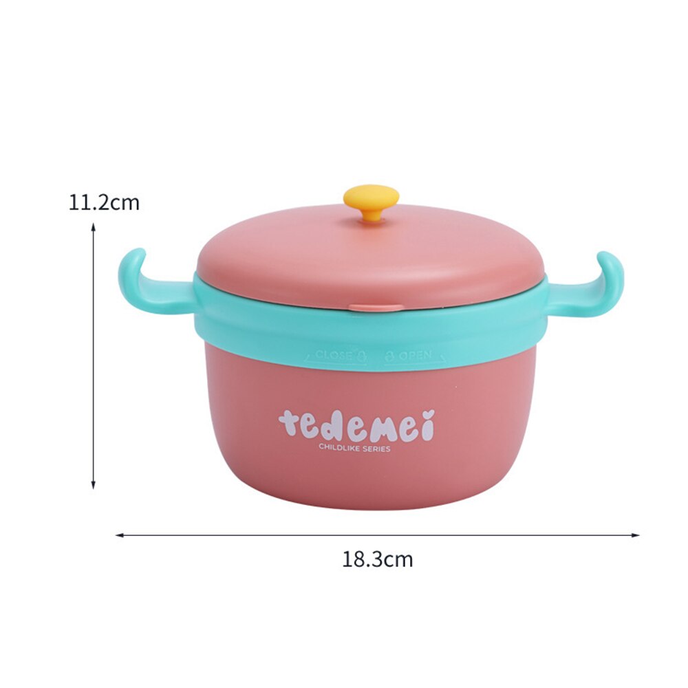 Baby Veilig Dineren Plaat Kinderen Gerechten Training Servies Kids Feeding Bowls 304 Roestvrij Staal Thermische Lunchbox Melk Cup: Pink Bowl