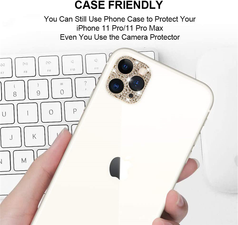 Bling Glitter Diamond Camera Mobiele Telefoon Lens Protector Cover Voor Iphone 12 Pro Max Mini IPhone12 Ring Case 3D Lentes sticker
