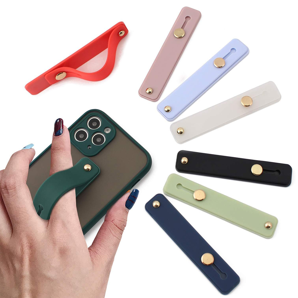 Polsband Handband Vingergreep Mobiele telefoonhouder Stand Push Pull Universele effen kleur Telefoonaansluitinghouder voor iPhone Xiaomi