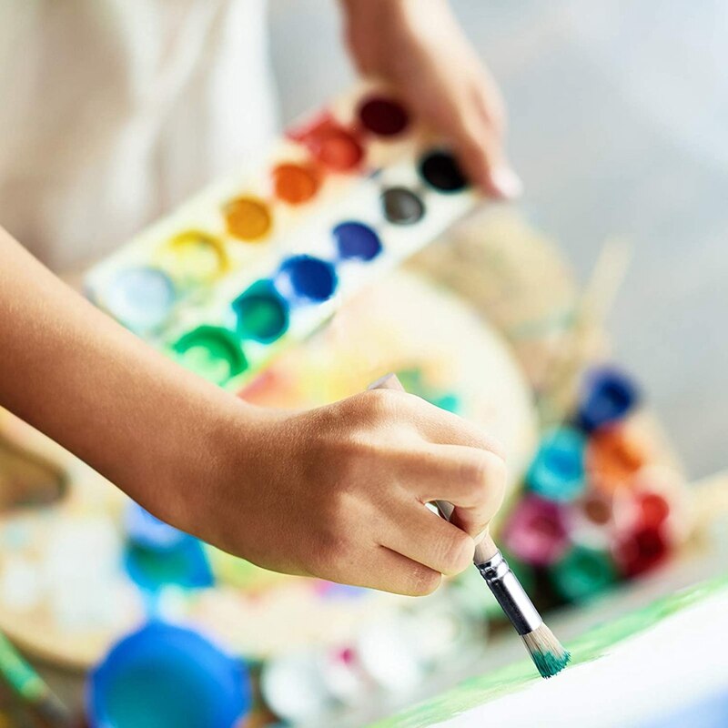 12 Pieces Wooden Stencil Brushes Painting Bristle Brushes for Acrylic Oil Watercolor Art Painting Stencil Project