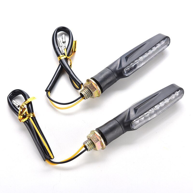 1x luz LED de intermitente negra Universal de motocicleta indicadores ámbar intermitente