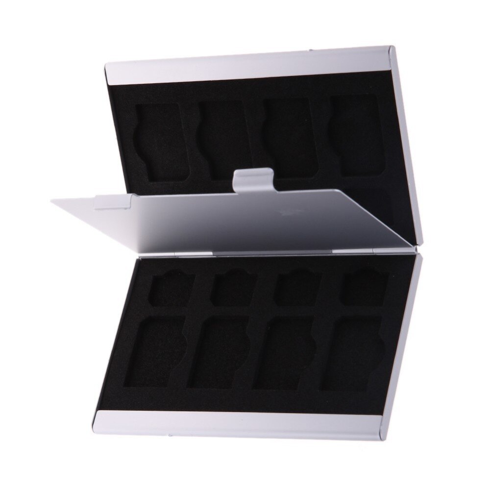 Caja de almacenamiento de aluminio para tarjetas SIM, estuche Protector de soporte para tarjetas de memoria, Micro Nano SIM, 15 en 1