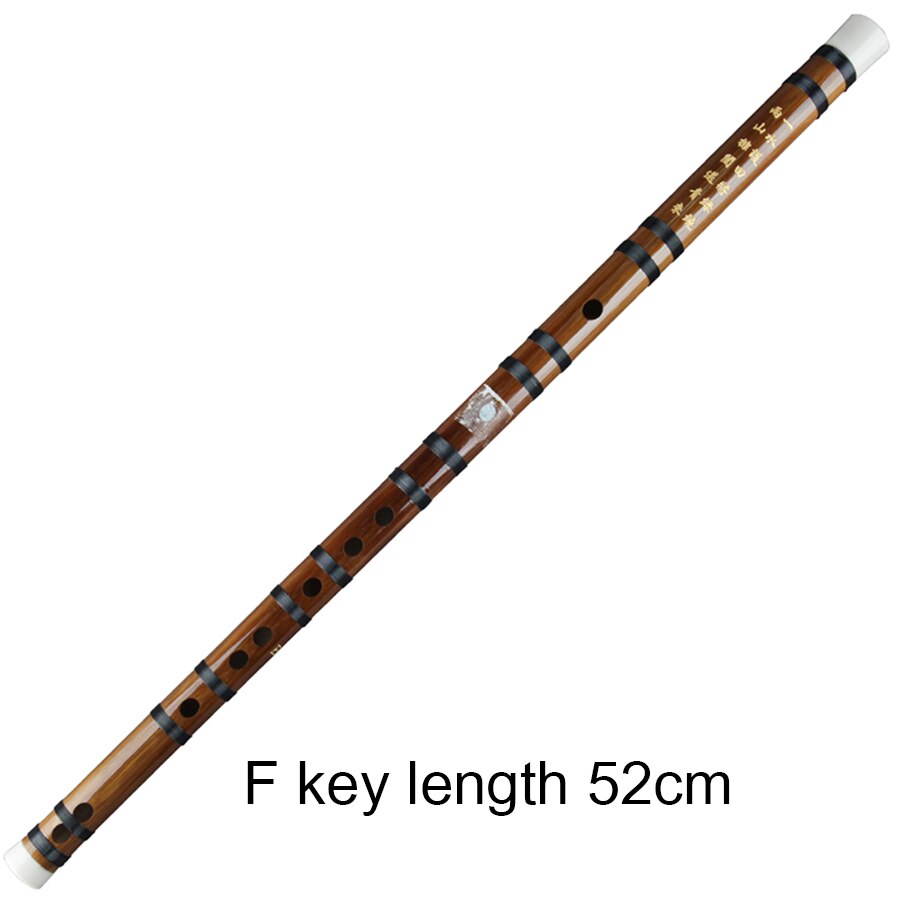 Bambusfløjte med sort linje traditionel kinesisk håndlavet træblæsermusikinstrument forsyning fingersætning diagram: Fkey