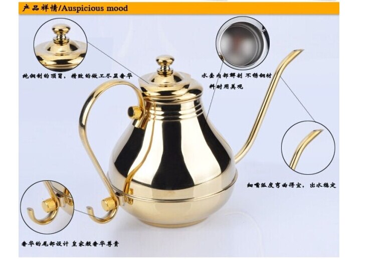 1.5 L stainless steel hand clapper restoring ancient ways coffee pot