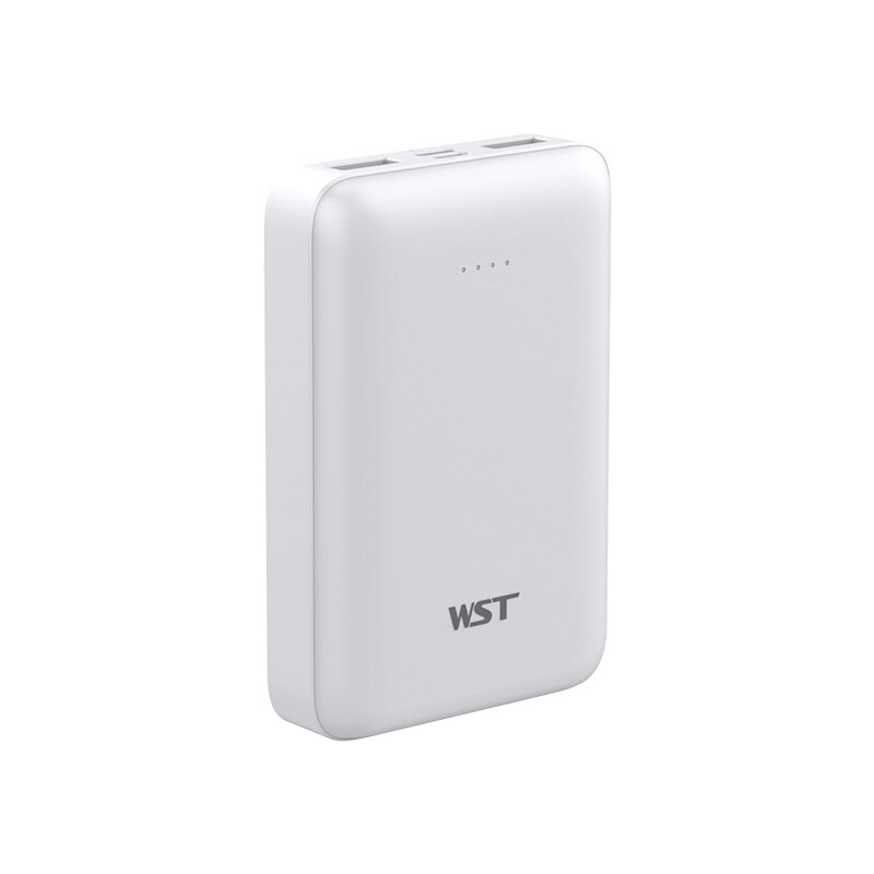 Wst 10000Mah Mini Portable Power Bank Dubbele Input Output Met Usb C Micro Usb Mobiele Telefoon Oplader: White