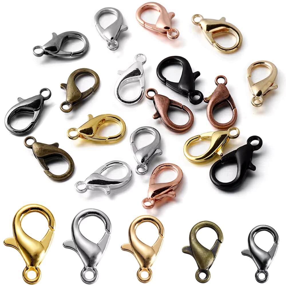 100 teile/los Metall Karabiner für Armbänder Halsketten Haken Kette Verschluss Zubehör für DIY Schmuck Machen Erkenntnisse