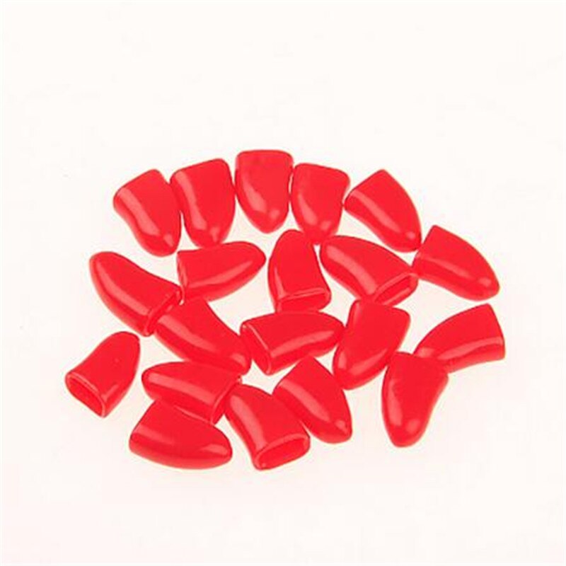 Colorful 20pcs Cats Dogs Paws Caps Protective Nail Claw Cap+ Adhesive Glue Soft Rubber Pet Nail Cover Pet Supplies Chihuahua: Red / XL