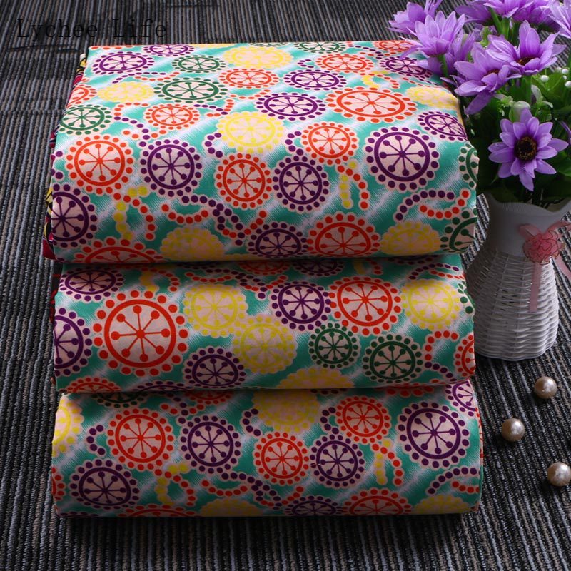 Lychee Leven 1Yard Afrikaanse Polyester Wax Prints Stof Ankara Real Wax Reuzenrad Naaien Stof Voor Vrouwen Party Dress ambachten
