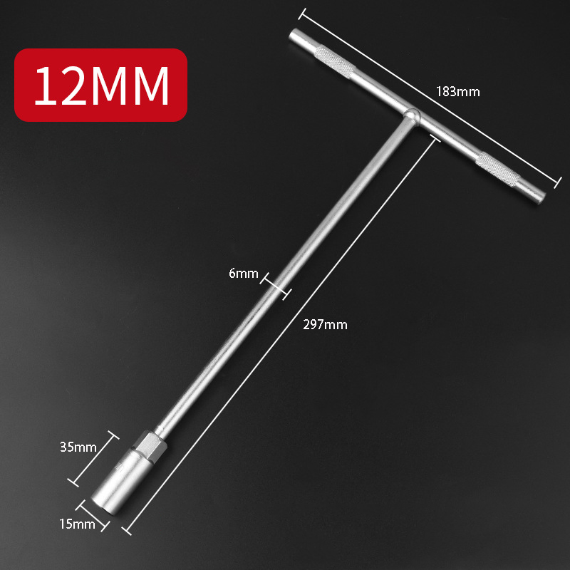 Llave de tubo estilo T de 6-19 Mm, juego de llaves de reparación de conductores mecánicos, herramientas de taller mecánico de coche, llave hexagonal, herramientas manuales: Gris oscuro