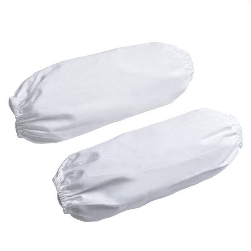 Mangas de brazo sencillas para cocina, protectores de brazo de algodón suave a prueba de aceite, antisuciedad, para el hogar, 1 par: Blanco