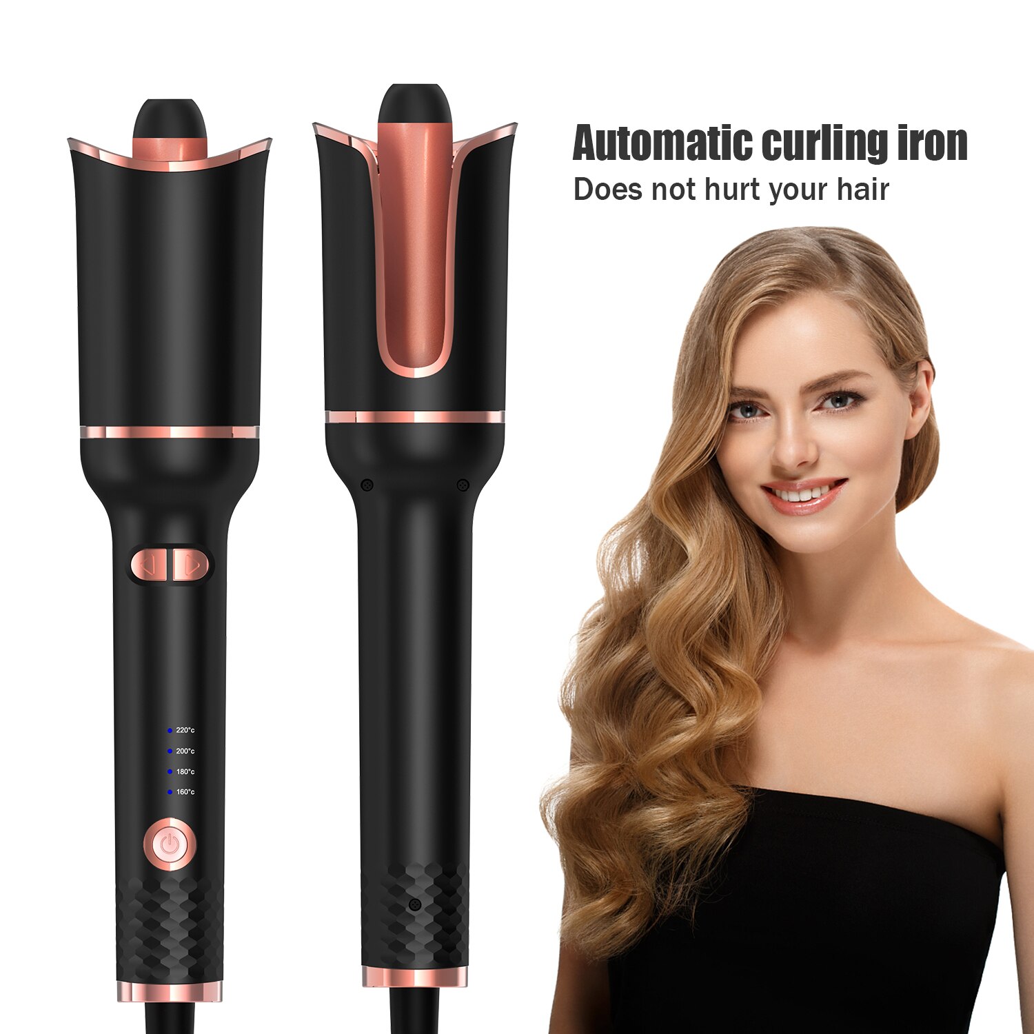 Electric Rotating Large-capacity Automatic Curling Wand Lazy Does Not Hurt Hair Perm Negative Ion Rose Curling Wand