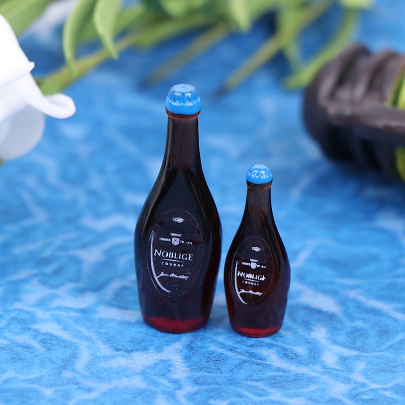 10pcs/set 1:12 Dollhouse Miniature Wine Bottle Whisky Simulation Drinks Model