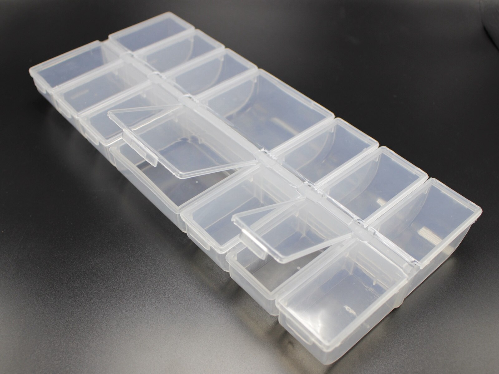 Clear Plastic Organizer Case 10 12 14 Compartments Jewelry Beads Display Storage Box