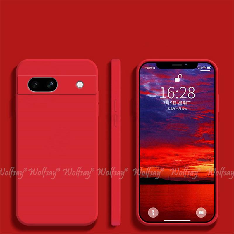 Para Google Pixel 7A funda protectora de goma de silicona líquida funda de teléfono Google Pixel 8A 8 Pro 7A 7 6A 6 Pro funda TPU Pixel 7A: EVA / Rosa