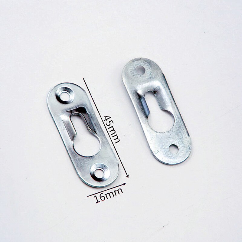 10 Stuks Silver Tone Metal Keyhole Hanger Fasteners Home Foto Hangers Fasteners Hardware Gereedschap 45Mm * 16Mm