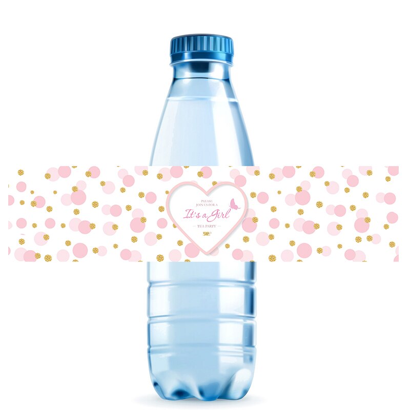 10 stk baby shower vandflaske etiket klistermærker det er en dreng/pige tag etiketter køn afslører dåb indretning babyshower forsyninger: C