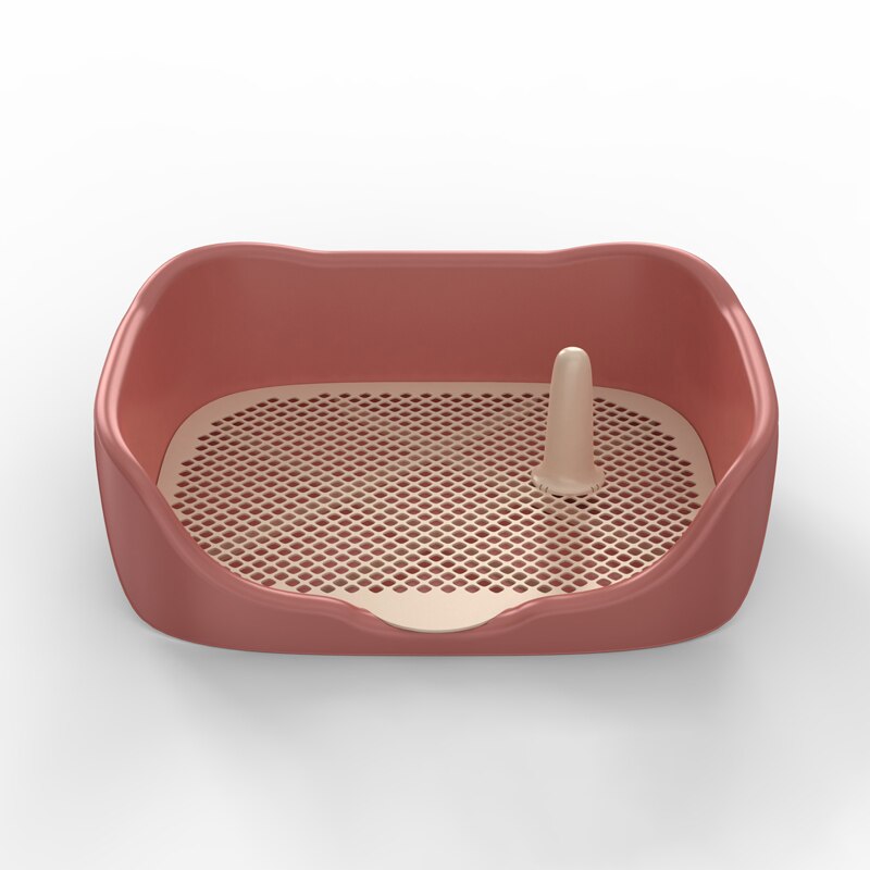 Toilette Portable en plastique Double couche pour chien, tapis d'entraînement pour chiot chat, toilette pour petit Animal, nettoyage des animaux domestiques, fournitures d'intérieur: Rouge / S