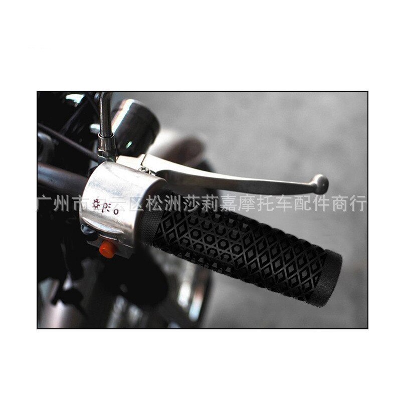 Cafe Race Motorcycle Handlebar Grip Retro Rubber Handle Bar Non Slip Unviersal Vintage Grip 22MM 7/8" handlebar cafe racer moto
