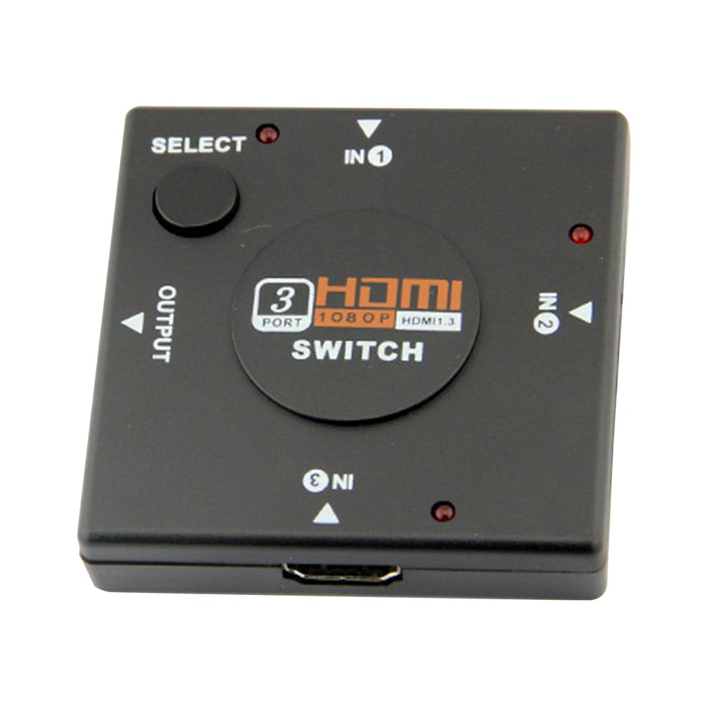 Hdmi Mini Switcher 3 Devices To 1 Tv Switch Box 3 Way Selector 1080P 3 In 1 Out Hdmi Splitter Support 3D