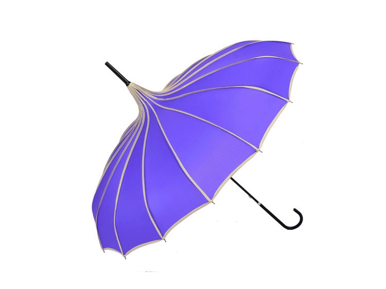 Pagode paraply single point indpakket lang skaft prinsesse solskærm frisk fotografering retro solrig paraply