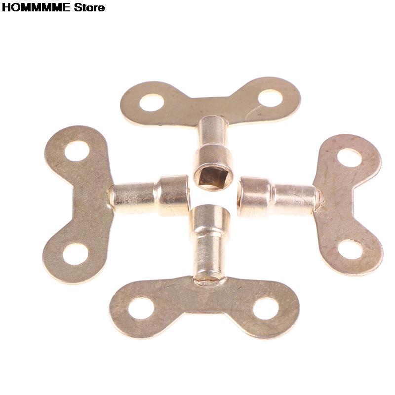 4pcs Key For Water Tap Solid Brass Special Lock Radiator Plumbing Bleed Key Square Socket Hole Water Tap Faucet Key
